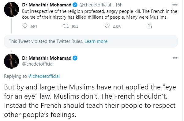 มหาธีร์ เดือด! มุสลิมมีสิทธิ์ฆ่าคนฝรั่งเศสนับล้าน