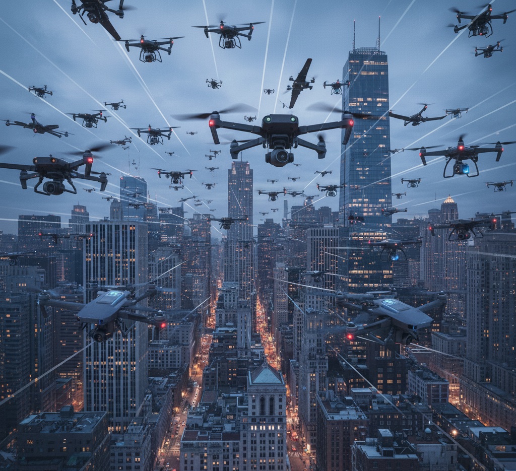 โดรนที่เคยใช้โจมตีปาเลสไตน์ ตอนนี้บินว่อนทั่วเมืองในสหรัฐ ฯ