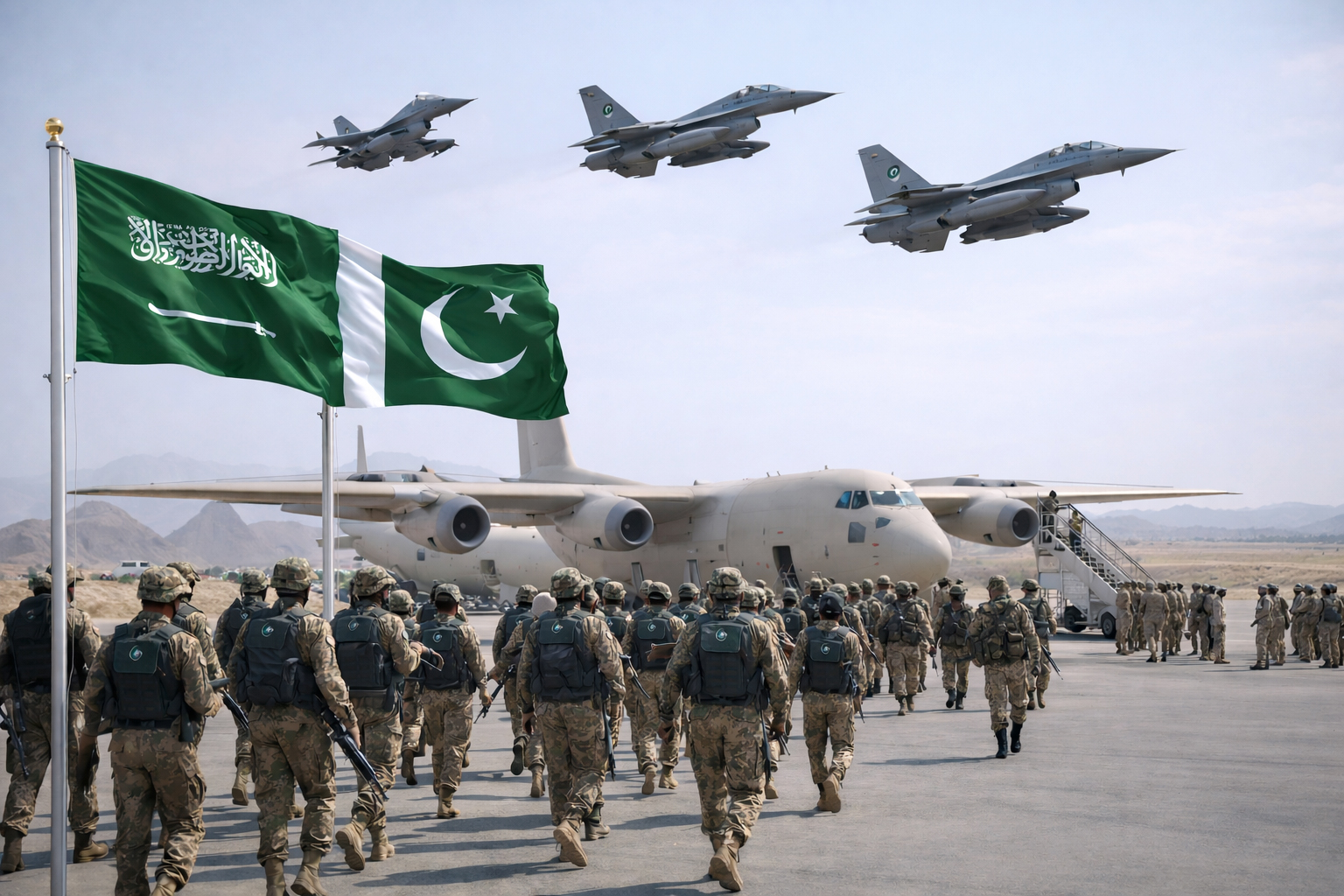ขยับแล้ว! กองกำลังปากีสถานถึงซาอุฯ พร้อมฝูงบินรบ